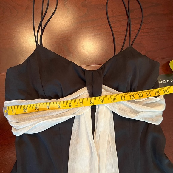 Connected Appeal – Flowing Black Spaghetti Strap After 5 Dress w/Off White Waist - Picture 9 of 15